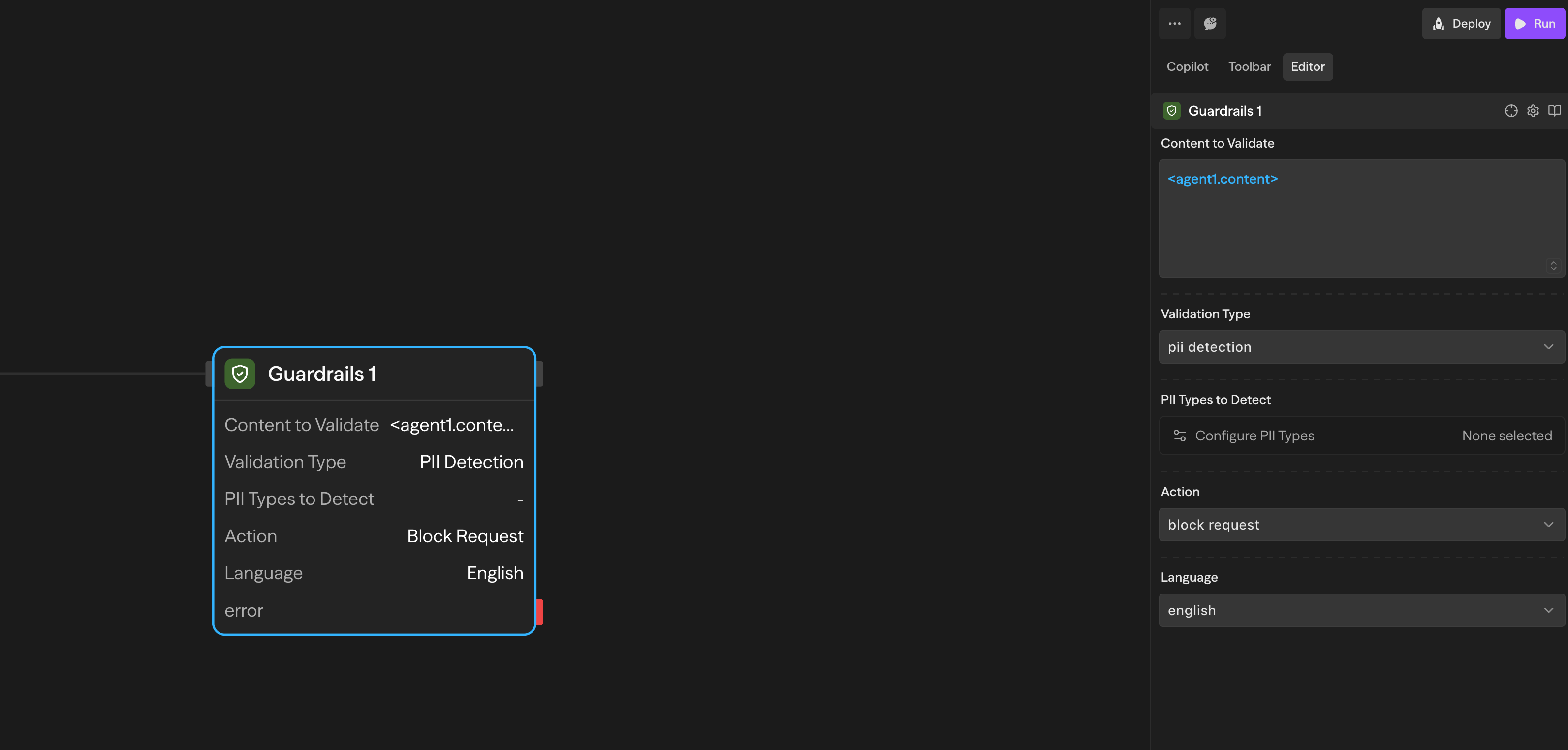 Configuração de PII Detection